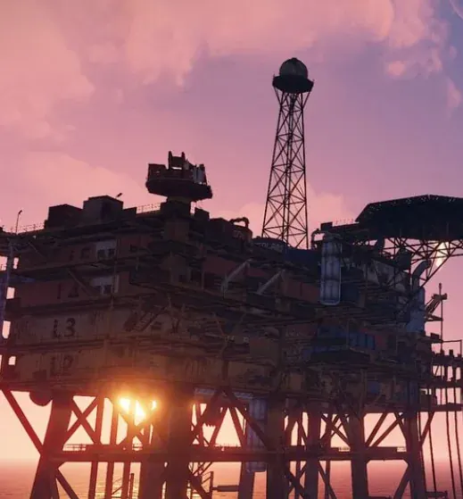 Oil Rig za soumraku